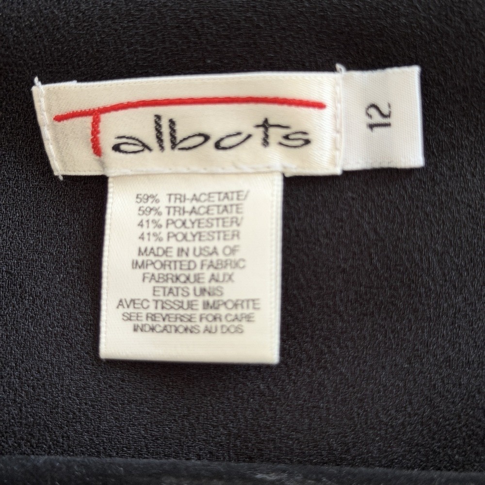 TALBOTS Women's A Line Classic Short Sleeve Black‎ Dress Size 12 - Picture 6 of 8